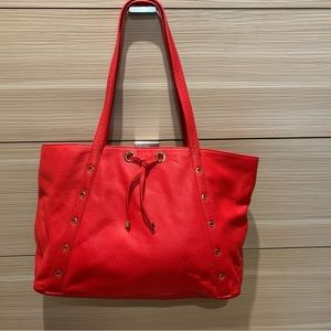 Beautiful bright red brand new Talbots leather handbag tote